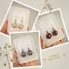 3-dielny SET: Dámske šité náušnice so striebrom Santia Handmade "Guličky" | Biela / červená / hnedá