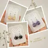 3-dielny SET: Dámske šité náušnice so striebrom Santia Handmade "Guličky" | Béžová / fialová / zlatá