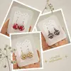 3-dielny SET: Dámske šité náušnice so striebrom Santia Handmade "Guličky" | Červená / hnedá / zlatá