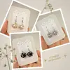 3-dielny SET: Dámske šité náušnice so striebrom Santia Handmade "Guličky" | Sivá / čierna / biela