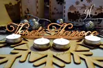Vianočný drevený adventný veniec Veselé Vianoce (elegant)