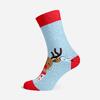 Slovenské vianočné ponožky Folkies "Veľký sob" | Veľkosť: 32-35 | Modrá / červená