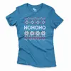 Dámske vianočné tričko s nórskym vzorom ZV004 "Hohoho" | Veľkosť: XS | Modrá
