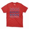 Pánske vianočné tričko s nórskym vzorom MV004 "Hohoho" | Veľkosť: XS | Červená