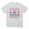 Pánske vianočné tričko s nórskym vzorom MV003 "Darček" | Veľkosť: XS | Biela