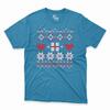 Pánske vianočné tričko s nórskym vzorom MV003 "Darček" | Veľkosť: XS | Modrá