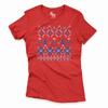 Dámske vianočné tričko s nórskym vzorom ZV002 "Snehuliak" | Veľkosť: XS | Červená
