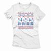Dámske vianočné tričko s nórskym vzorom ZV002 "Snehuliak" | Veľkosť: XS | Biela
