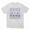 Pánske vianočné tričko s nórskym vzorom MV002 "Snehuliak" | Veľkosť: XS | Biela