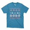 Pánske vianočné tričko s nórskym vzorom MV002 "Snehuliak" | Veľkosť: XS | Modrá