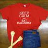 Pánske tričko "Keep calm and eat halushky“ | Veľkosť: S | Červená