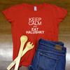 Dámske tričko "Keep calm and eat halushky" | Veľkosť: S | Červená