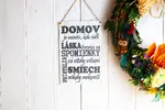 Drevená tabuľka na zavesenie "Domov"