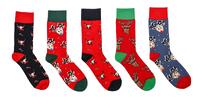 5-dielny SET Vianočných ponožiek (soby) | Veľkosť: 39-42