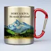 300 ml Turistický nerezový termohrnček "Hory a káva sú moja závislosť 1" | Strieborná