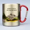 300 ml Turistický nerezový termohrnček "Hory a káva sú moja závislosť 2" | Strieborná