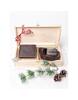 2-dielna Pánska darčeková sada G06: Peňaženka + 115 cm opasok | Balenie: Vianočný motív | Hnedá