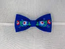 Folklórny motýlik s výšivkou "Folk 1" | Modrá / farebná výšivka