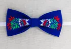 Folklórny motýlik s výšivkou "Kristián" | Modrá / farebná výšivka