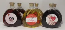6 x 0,5 l MIX ovocných vín s valentínskou etiketou (ríbezľa / jahoda / broskyňa)