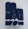 4-dielna Sada vyšívaných uterákov | Modrá