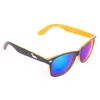 Čierno-oranžové okuliare Kašmir Wayfarer W18 - modré zrkadlové sklá