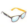 Čierno-oranžové okuliare Kašmir Wayfarer W19 - oranžové zrkadlové sklá