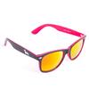 Čierno-ružové okuliare Kašmir Wayfarer W22 - ružové zrkadlové sklá
