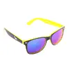 Čierno-žlté okuliare Kašmir Wayfarer W24 - modré zrkadlové sklá