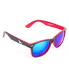 Čierno-červené okuliare Kašmir Wayfarer W25 - modré zrkadlové sklá