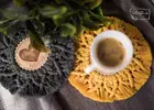 2 x Macrame podšálka "Srdce"