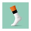 Cyklistické ponožky Karpathia "Pruhy" | Veľkosť: 35-38 | Oranžová / čierna / biela