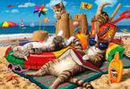 Puzzle Cats on the Beach