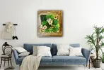 Machový obraz "Drevomach MIX" (prírodné drevo) | Rozmer: 50 x 50 cm