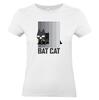 Dámske bavlnené tričko "Bat cat" | Veľkosť: S | Biela