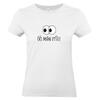 Dámske bavlnené tričko "Oči mám vyššie" | Veľkosť: S | Biela