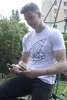 Pánske bavlnené tričko s potlačou znamenia "Vodnár" | Veľkosť: S | Biela