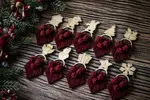 10-dielny SET Vianočných macramé ozdôb (bordová)