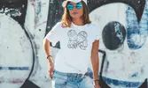 Dámske bavlnené tričko s potlačou znamenia "Blíženci" | Veľkosť: XS | Biela