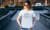 Dámske bavlnené tričko s potlačou znamenia "Váhy" | Veľkosť: XS | Biela