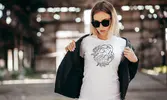 Dámske bavlnené tričko s potlačou znamenia "Rak" | Veľkosť: XS | Biela