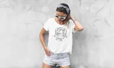 Dámske bavlnené tričko s potlačou znamenia "Panna" | Veľkosť: XS | Biela