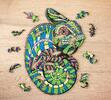 Drevené farebné puzzle (chameleón) | Veľkosť: S