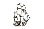 Nástenné drevené puzzle (Loď)