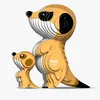 Farebné 3D puzzle z ekologicky hrubého kartónu "Surikata"