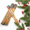 2 x Drevená zubná kefka (ružová/modrá)