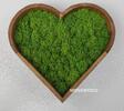 Machový obraz ručne vyrobený na Slovensku "Srdce jednofarebné" (zelená) | Rozmer: 22 cm