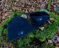 2-dielny SET: 1 x Zateplená čiapka s výšivkou + 1 x Zateplený nákrčník s výšivkou "Modrý kvietok" | Typ: čierna