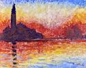 Maľovaný obraz na plátne "Červené Benátky"