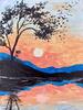 Maľovaný obraz na plátne "Spring sunrise"